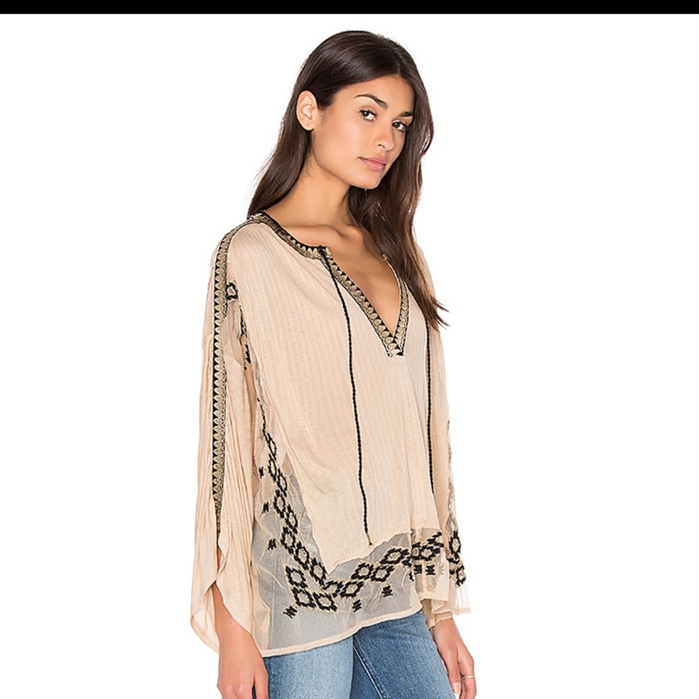 Like New FREE PEOPLE Eden Blouse Cream - Picture 3 of 7